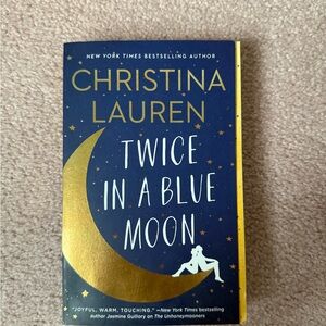 Christina Blue and Gold Crescent Moon Book Cover